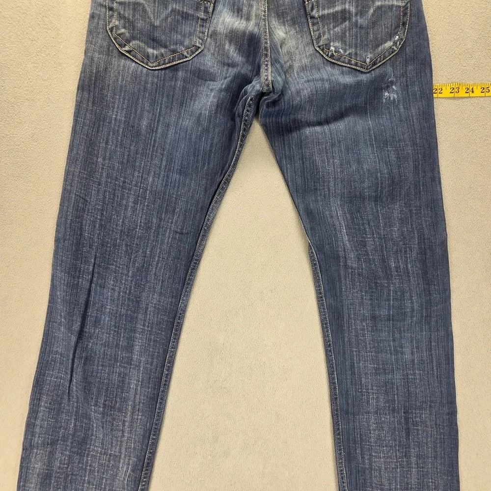 Diesel Jeans Mens 32x32 Blue Heeven Slim Tapered Made in Italy Button Fly 008II